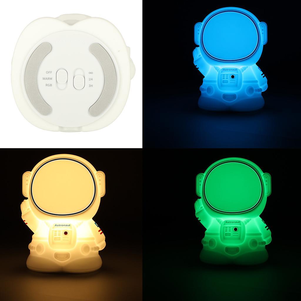 Lampka nocna dla dzieci silikonowa 8 LED USB biała astronauta nr. 5