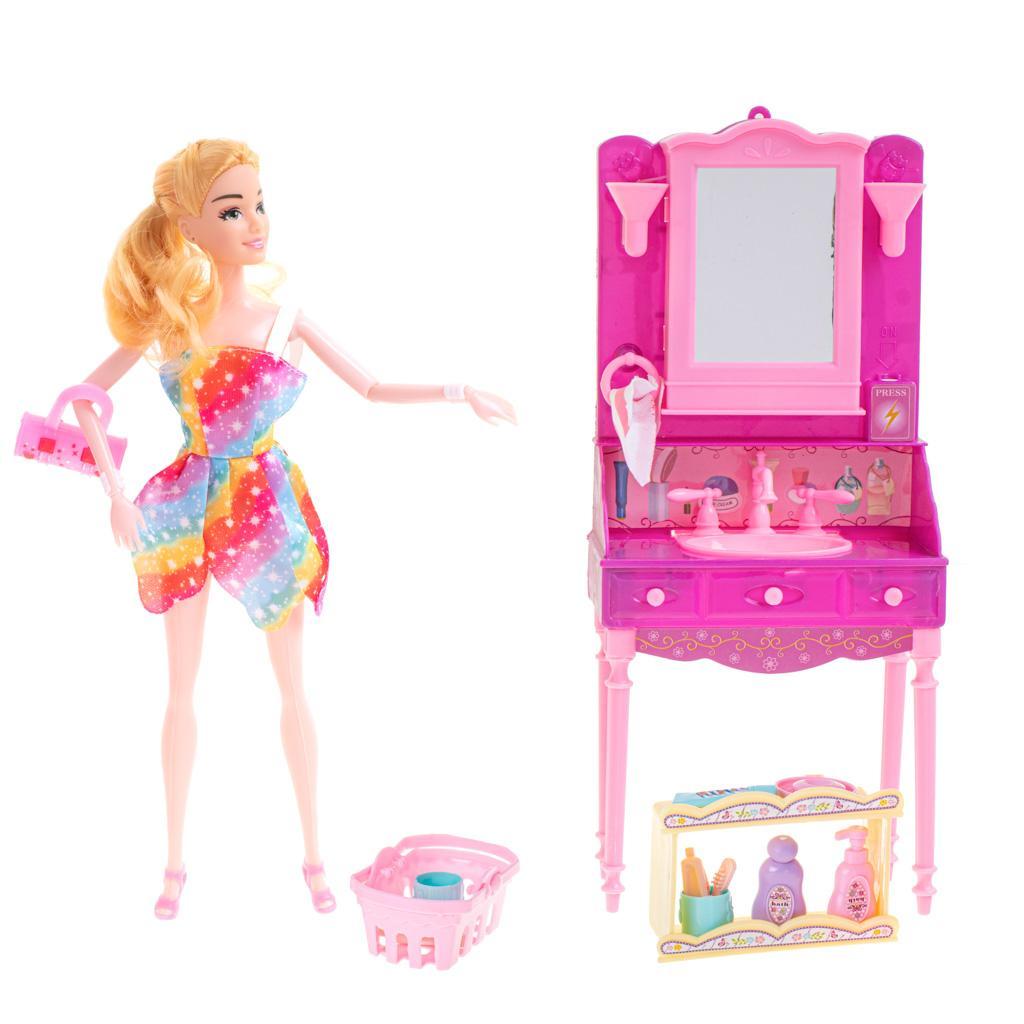 Lalka barbie stylistka zestaw zabawka dla dziewczynki akcesoria 34x43x8 cm nr. 6