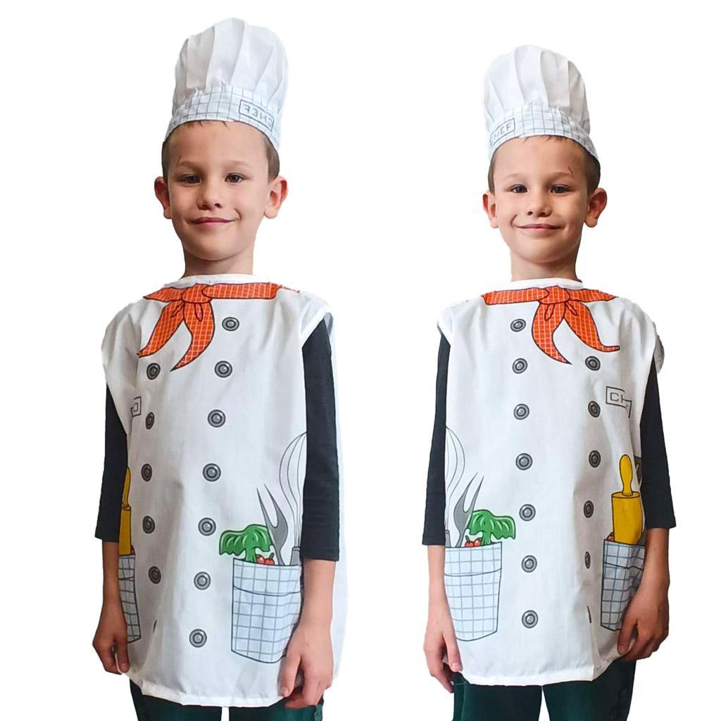 Kostium strój karnawałowy przebranie szef kuchni fartuch czapka dla dziecka zestaw 3-8 lat 46x1x56 cm nr. 7