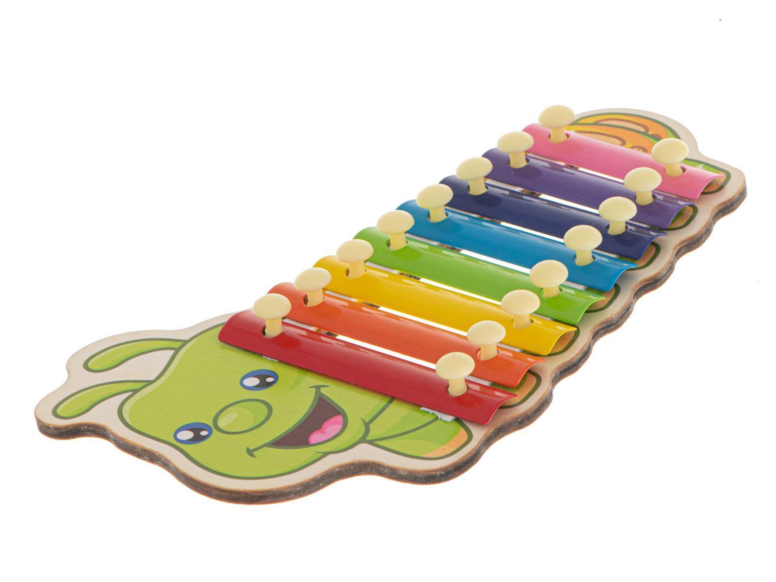 Cymbałki drewniane kolorowe dla dzieci gąsienica nr. 4