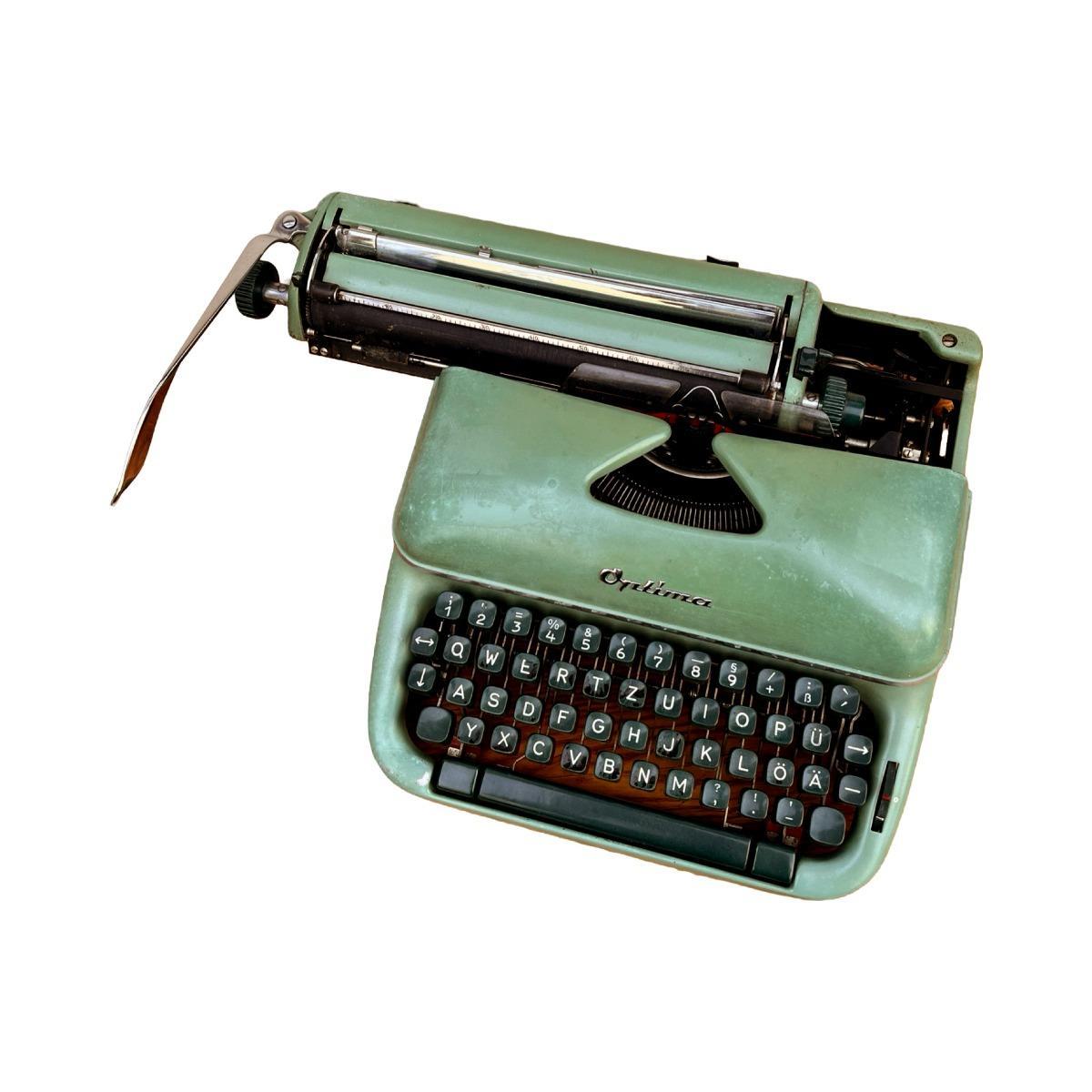 Zielona maszyna do pisania Optima Elite 3, Niemcy, 1958. nr. 9