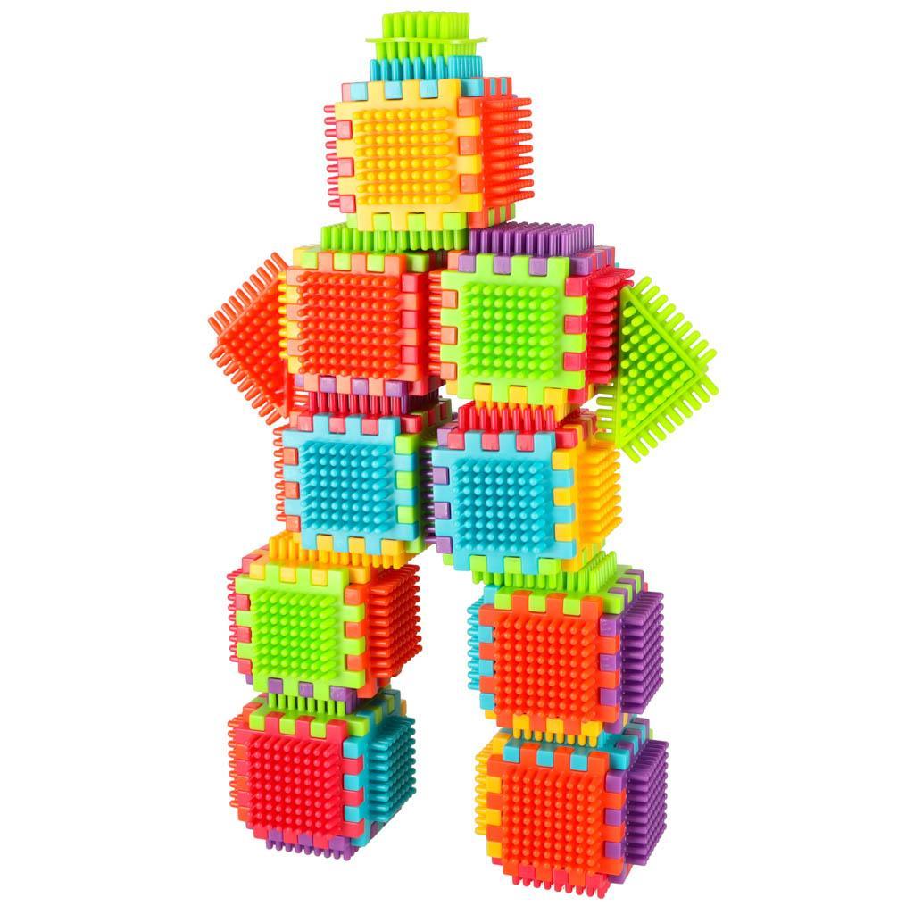 Klocki konstrukcyjne kreatywne wafle jeżyki układanka kolorowa dla dzieci 140szt 9 Full Screen