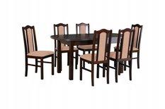 Zestaw mebli do jadalni stół WENUS 160/200X80  + krzesła BOS 2 z litego drewna bukowego brązowe - Miniaturka zdjęcia nr 1