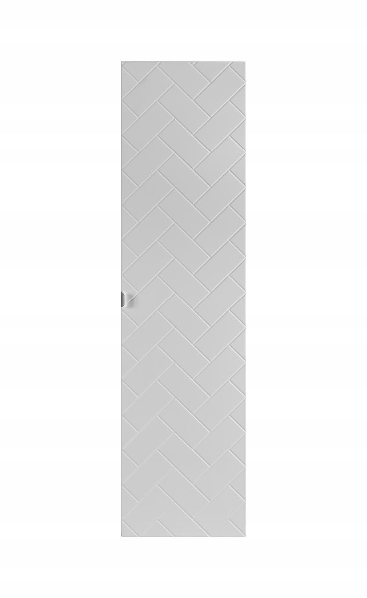 Słupek Łazienkowy MADIS 136 cm wysoki frezowany front szafka z półkami biały uchwyt srebrny nr. 6