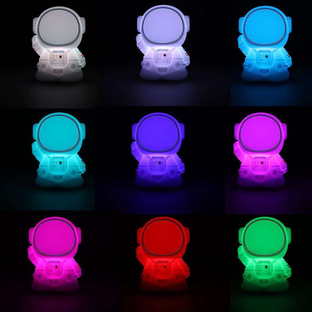 Lampka nocna dla dzieci silikonowa 8 LED USB biała astronauta nr. 6