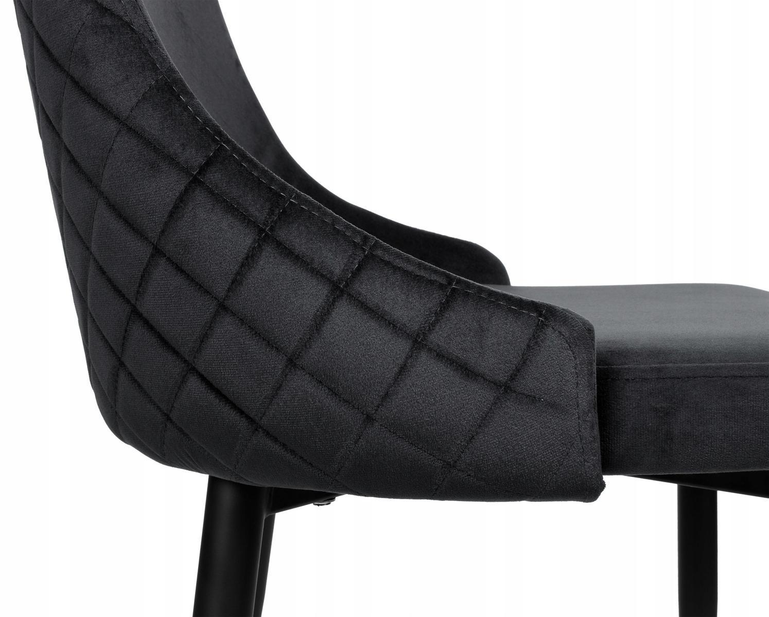 Krzesło tapicerowane Dexter Velvet 48x93x58 cm czarny na czarnych nóżkach do jadalni lub salonu  7 Full Screen