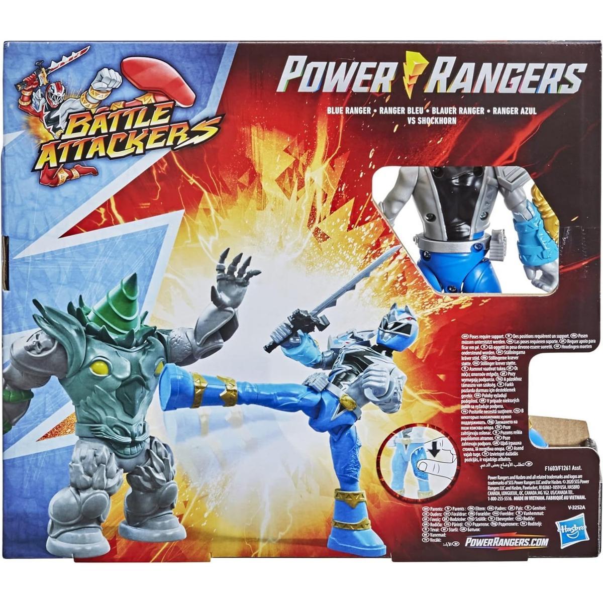Figurka power rangers dino fury battle attackers blue niebieski ranger vs shockhorn dla dziecka 5 Full Screen