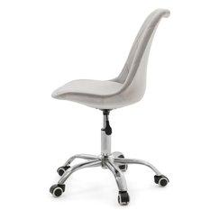 Krzesło do biurka DUBLIN biurowe krzesło obrotowe welurowe z poduszka do pokoju biura jasnoszare - Miniaturka zdjęcia nr 6