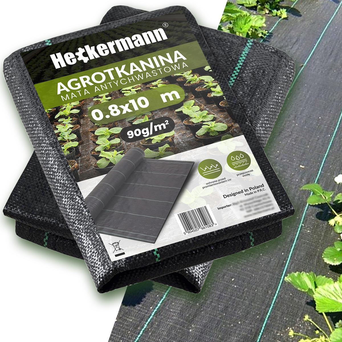 Agrotkanina Heckermann 0,8x10m 90g/m2 Czarna nr. 1