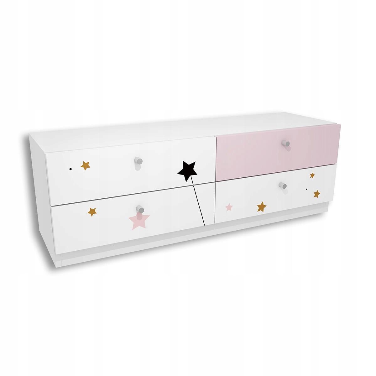 Komoda FAIRY 120x40 cm biało różowa dla dziecka nr. 1