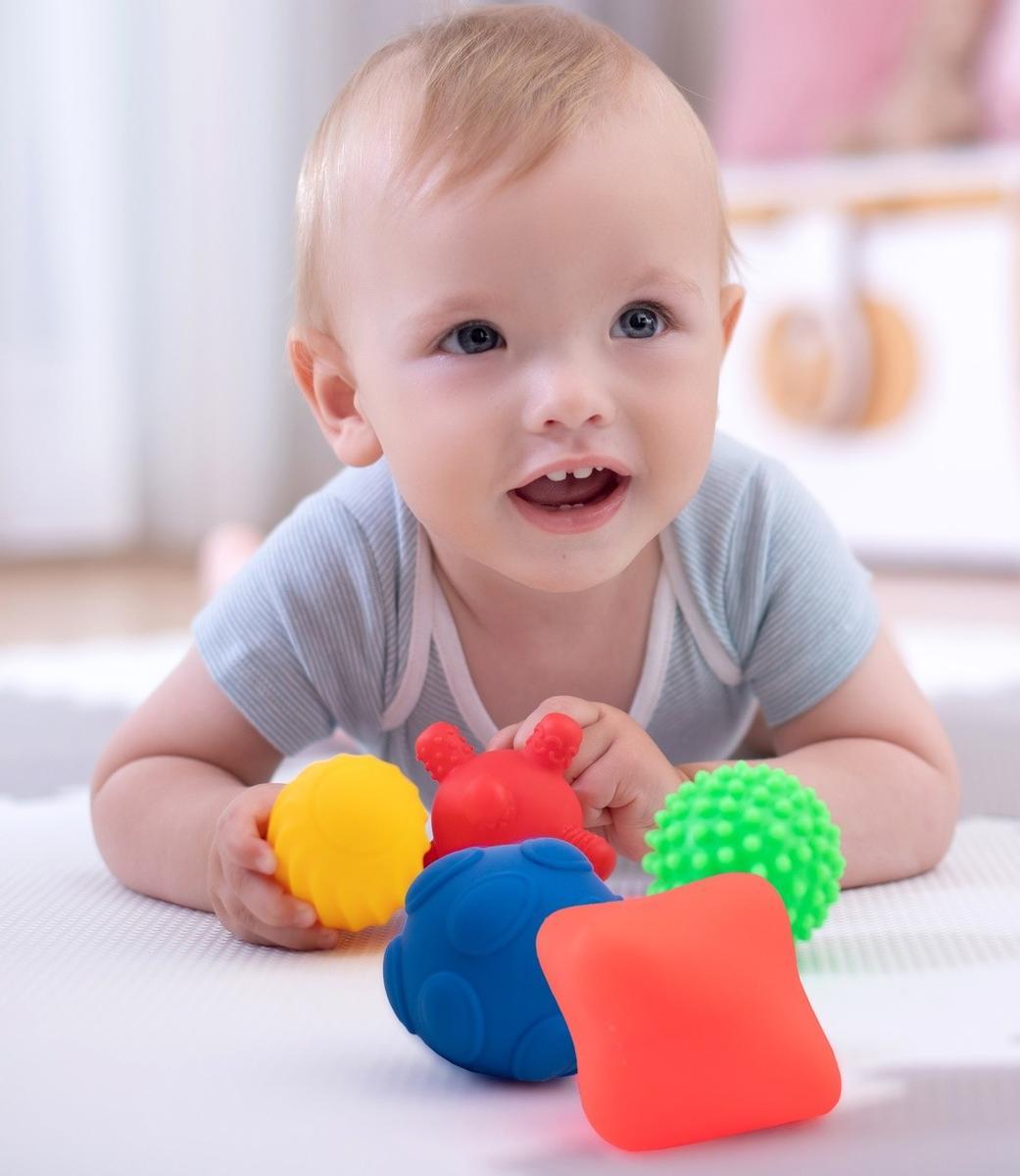 Zabawka sensoryczna kolorowe kształty 5 sztuk dla dziecka do zabawy  nr. 4