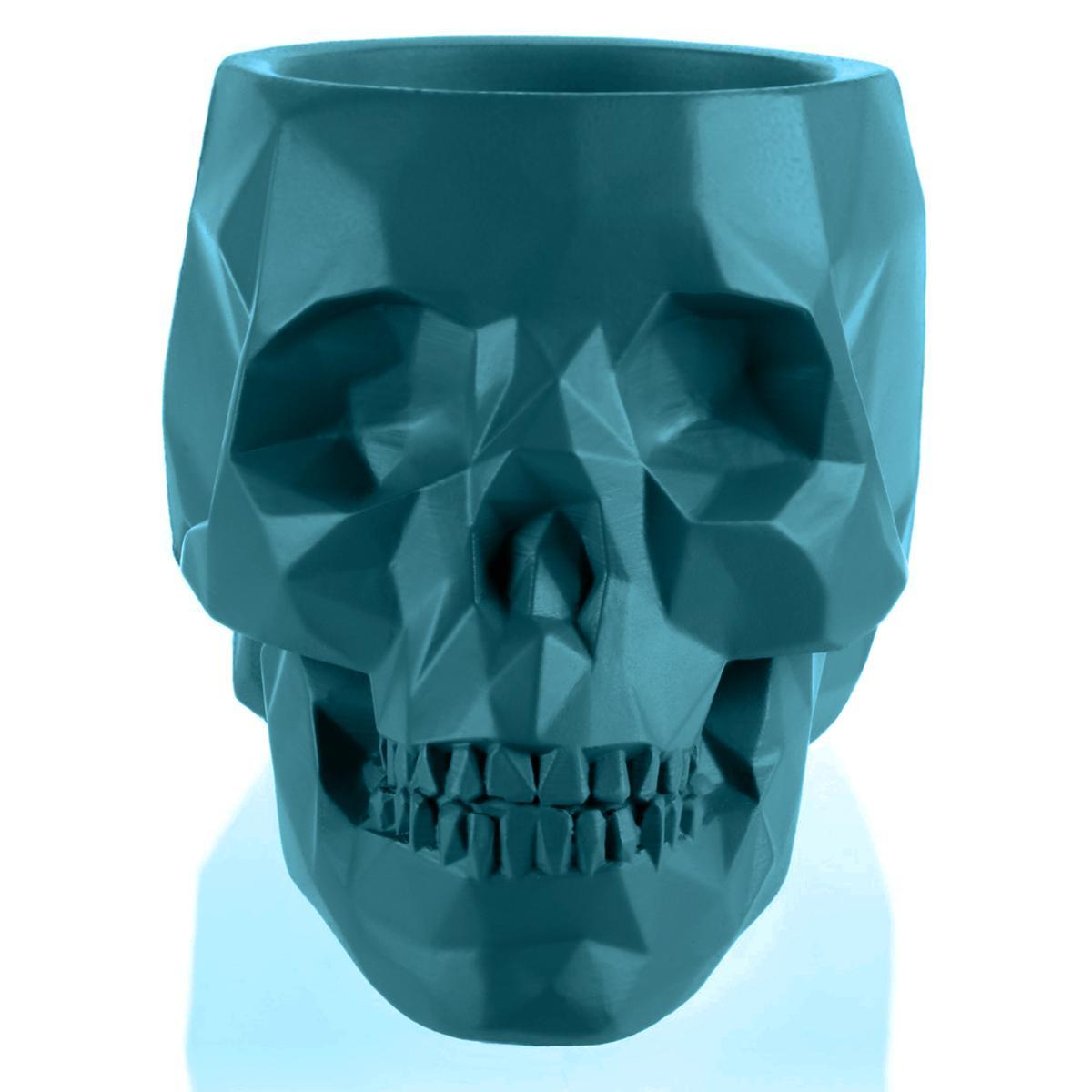 Donica Skull Low-Poly Dark Turquoise Poli 24 cm nr. 1