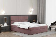 Łóżko CLARA 180x200 cm z funkcją przechowywania i materacem do sypialni różowe
