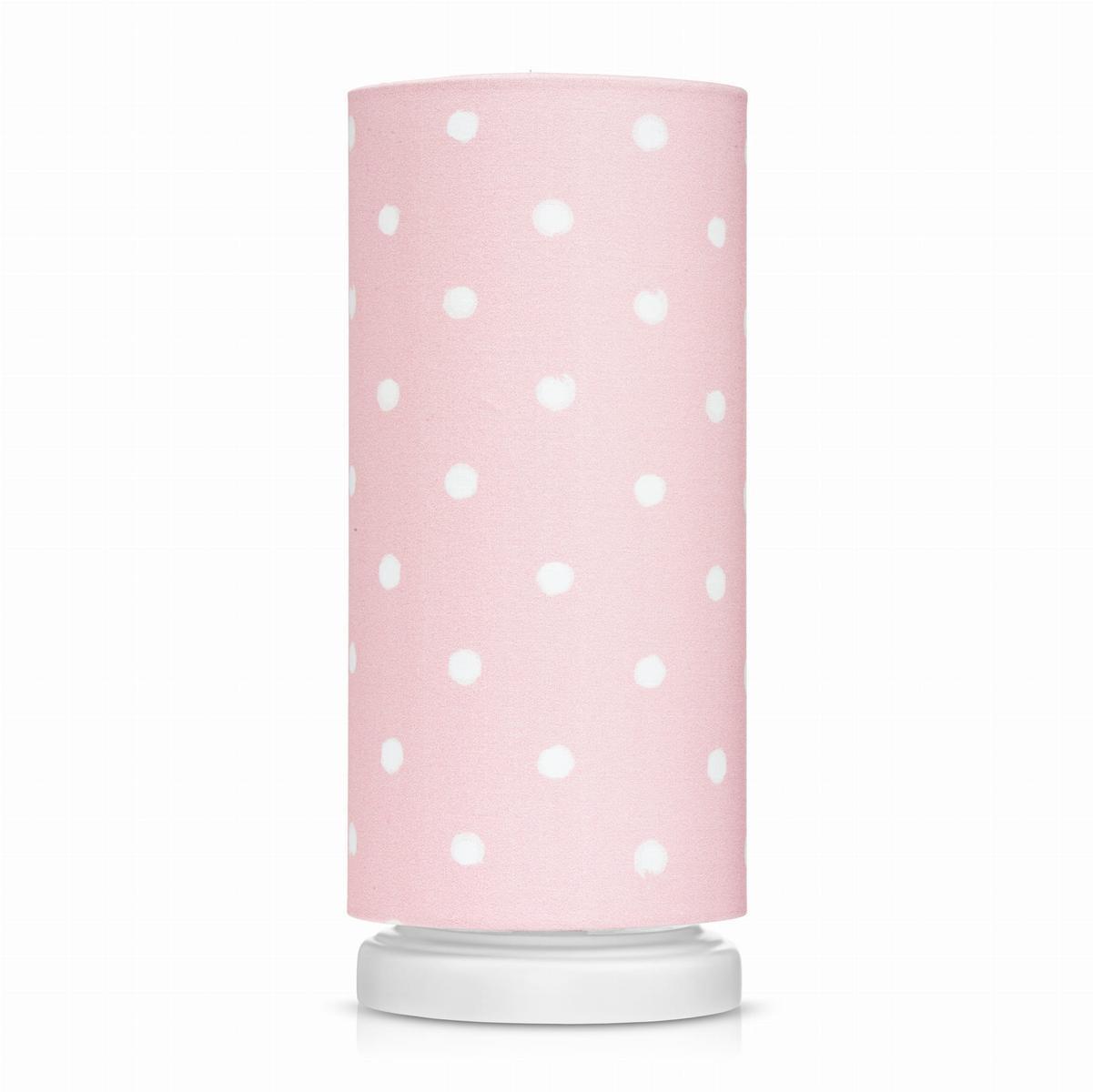 Lampka nocna Lovely Dots 13x32 cm abażur do pokoju dziecięcego różowa drewno olejowane 0 Full Screen