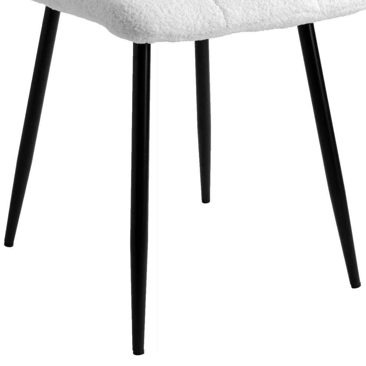 Krzesło boucle DENVER teddy 44x86x55 białe czarne nóżki do jadalni lub salonu  8 Full Screen