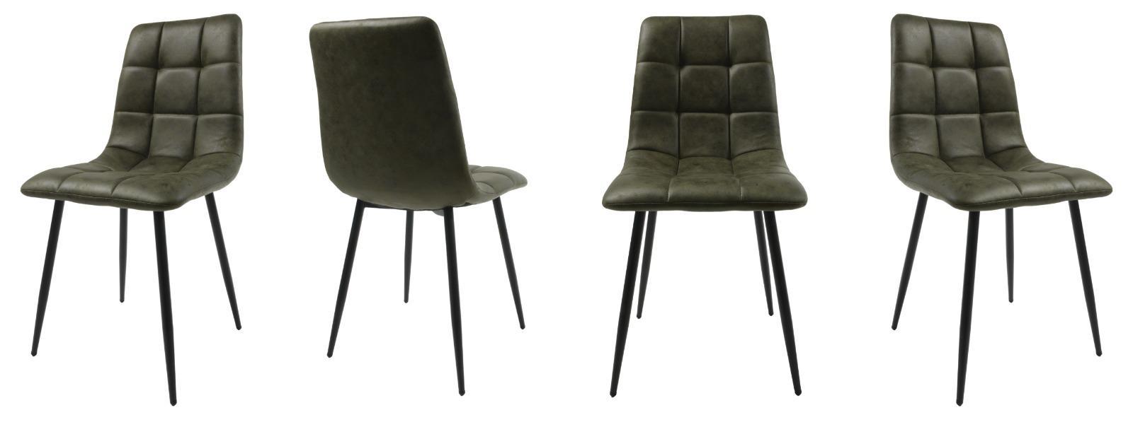 Zestaw krzeseł DEVER TAUPE 43x88x55 cm krzesło do jadalni salonu zielony czarne nogi nr. 2