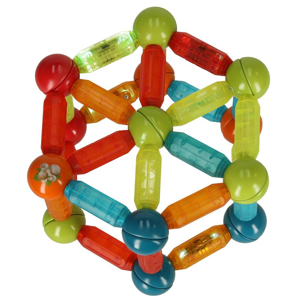 Klocki magnetyczne LED kolorowe magnetic sticks duże patyczki świecące dla małych dzieci 76 elementów 19x13x7 cm  nr. 12
