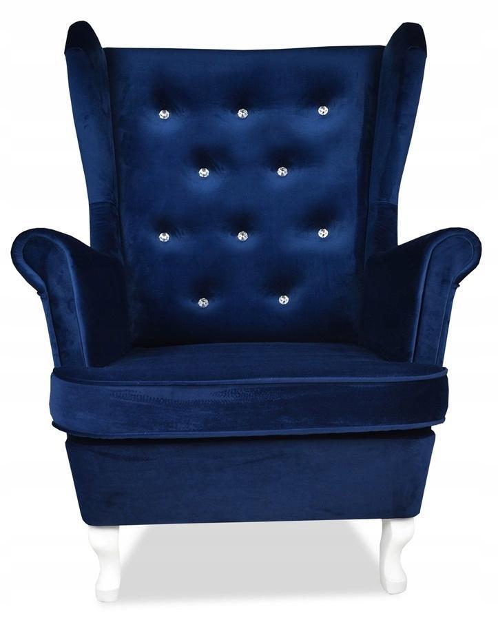 Fotel Uszak z pufą ciemny niebieski JUBILEUSZ URO nr. 2