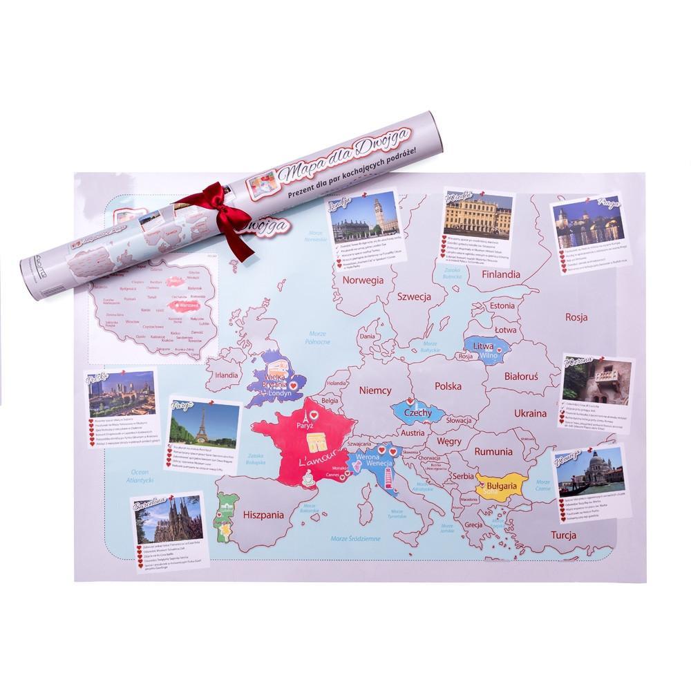 Mapa Zdrapka dla Dwojga Pary plakat Europa w tubie nr. 6