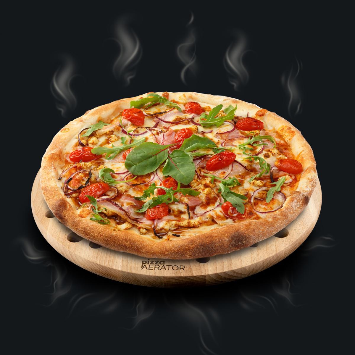 Pizza Aerator Deska na Pizzę Drewniania Okrągła 6 Full Screen