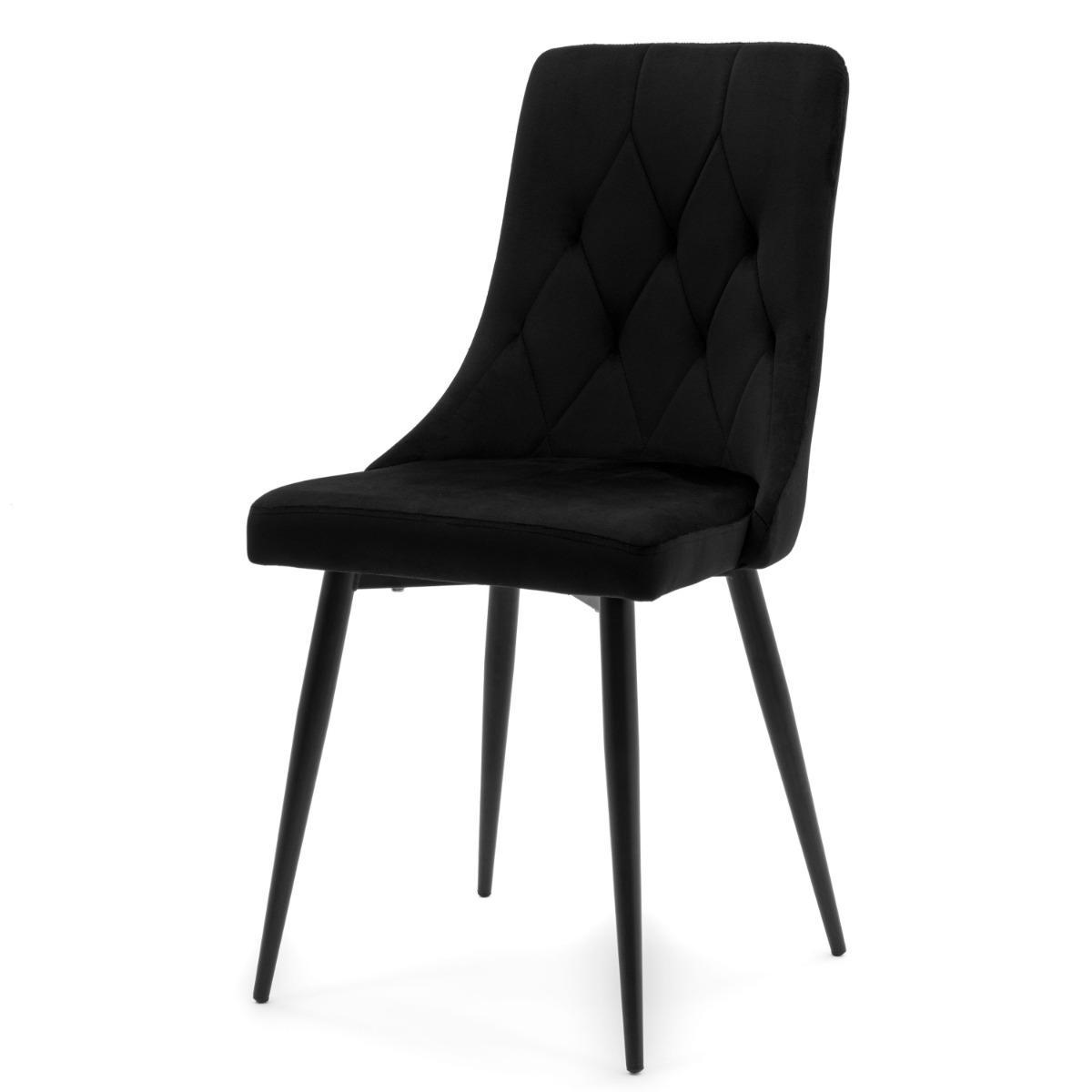 Krzesło CAREN czarne tapicerowane welurem aksamit velvet. do jadalni  nr. 4