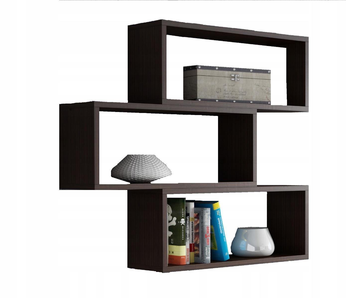 Półka wisząca ADA 92,7x65x21 cm wenge 3 poziomowa do sypialni biura lub salonu  1 Full Screen