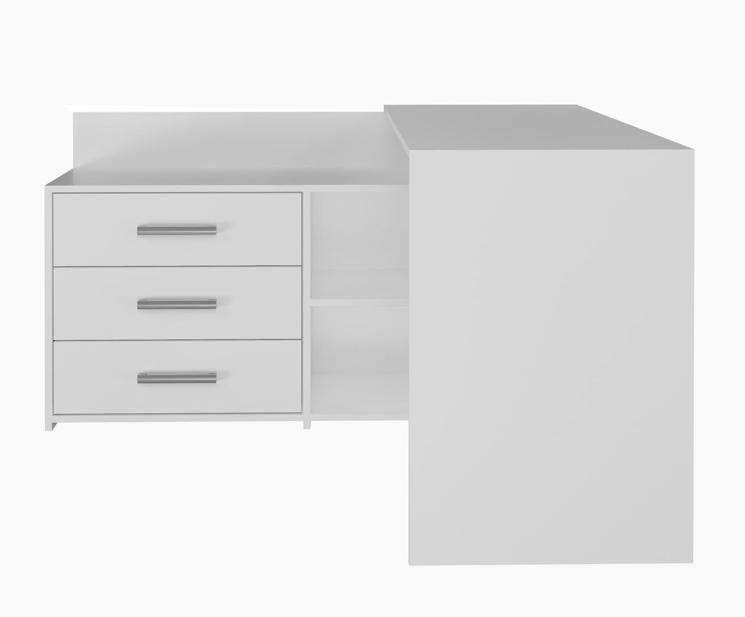 Biurko narożne DANY 120x50x76 cm funkcjonalne do biura pokoju z szufladami biały nr. 4