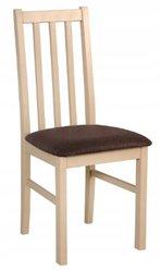 Krzesło BOS 10 40x43x94 cm z drewna litego do jadalni naturalne brązowe siedzenie