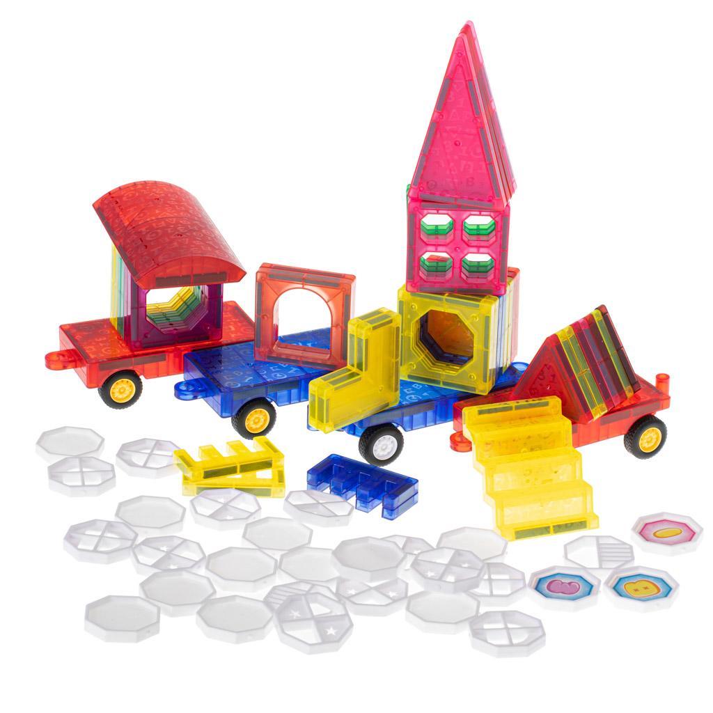 Klocki magnetyczne płytki układanka 3D auto zabawka edukacyjna dla dzieci 72 elementy 29x23x7 cm 3 Full Screen