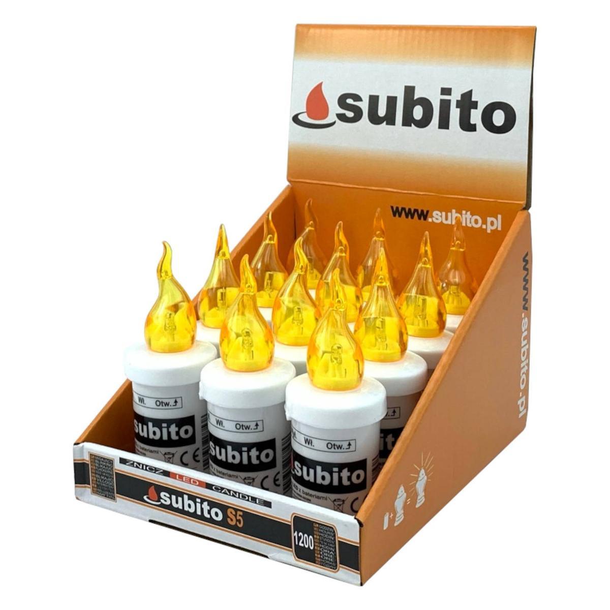 Wkłady do zniczy LED Subito S5 12 sztuk żółte nr. 1