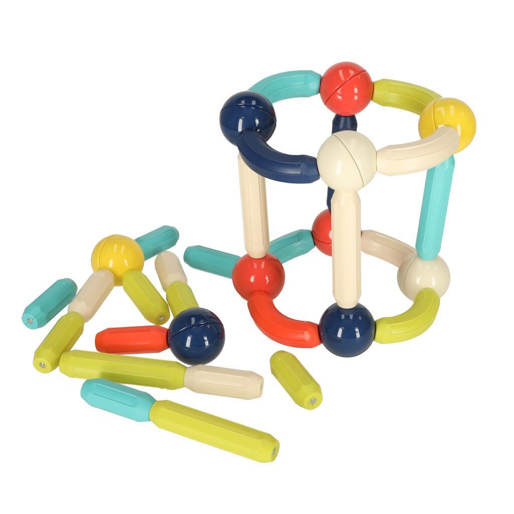 Klocki magnetyczne kolorowe magnetic sticks dla małych dzieci duże patyczki 36 elementów 25x20x6,7 cm 7 Full Screen