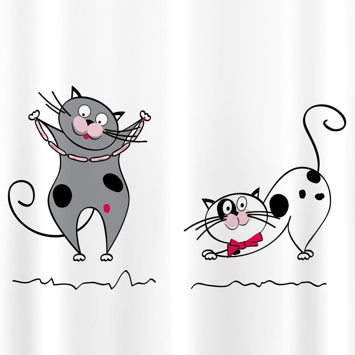 Tatkraft Funny Cats tekstylna zasłona prysznicowa 6 Full Screen
