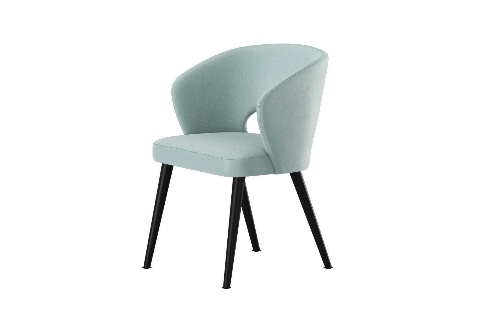 Krzesło DELUXE KR-8 50x60x85 cm welurowe do jadalni błękitny nr. 2