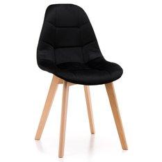 Krzesło tapicerowane skandynawskie welurowe VEGAS czarny