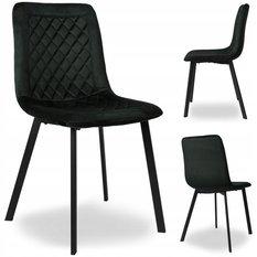 Krzesło welurowe 44x88x41 cm CURTIS VELVET tapicerowane czarny aksamit czarne nóżki do jadalni lub salonu
