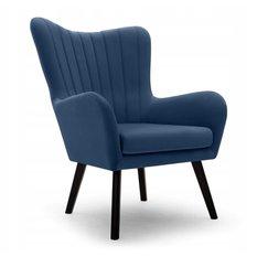 Fotel TED 76x100x78 cm do salonu niebieski Velluto