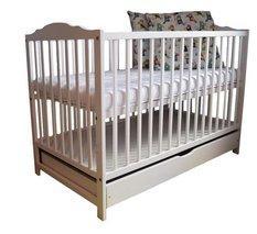 Łóżeczko dla niemowląt 120x60 cm białe 3 poziomy wysokości do pokoju dziecka 