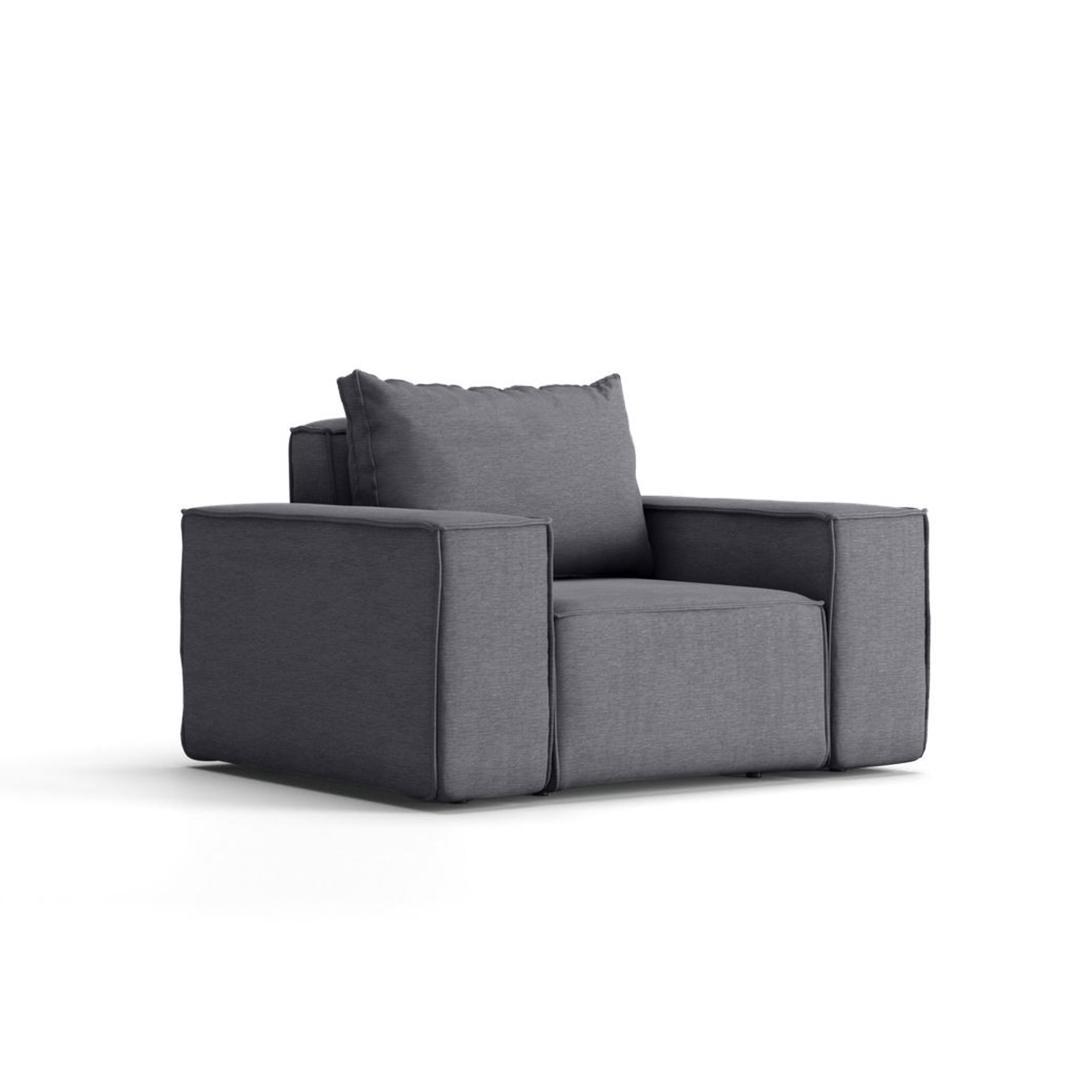 Sofa jednoosobowa SONNE 115x73x88 cm wodoodporna UV do ogrodu + poduszka ciemnoszara 0 Full Screen