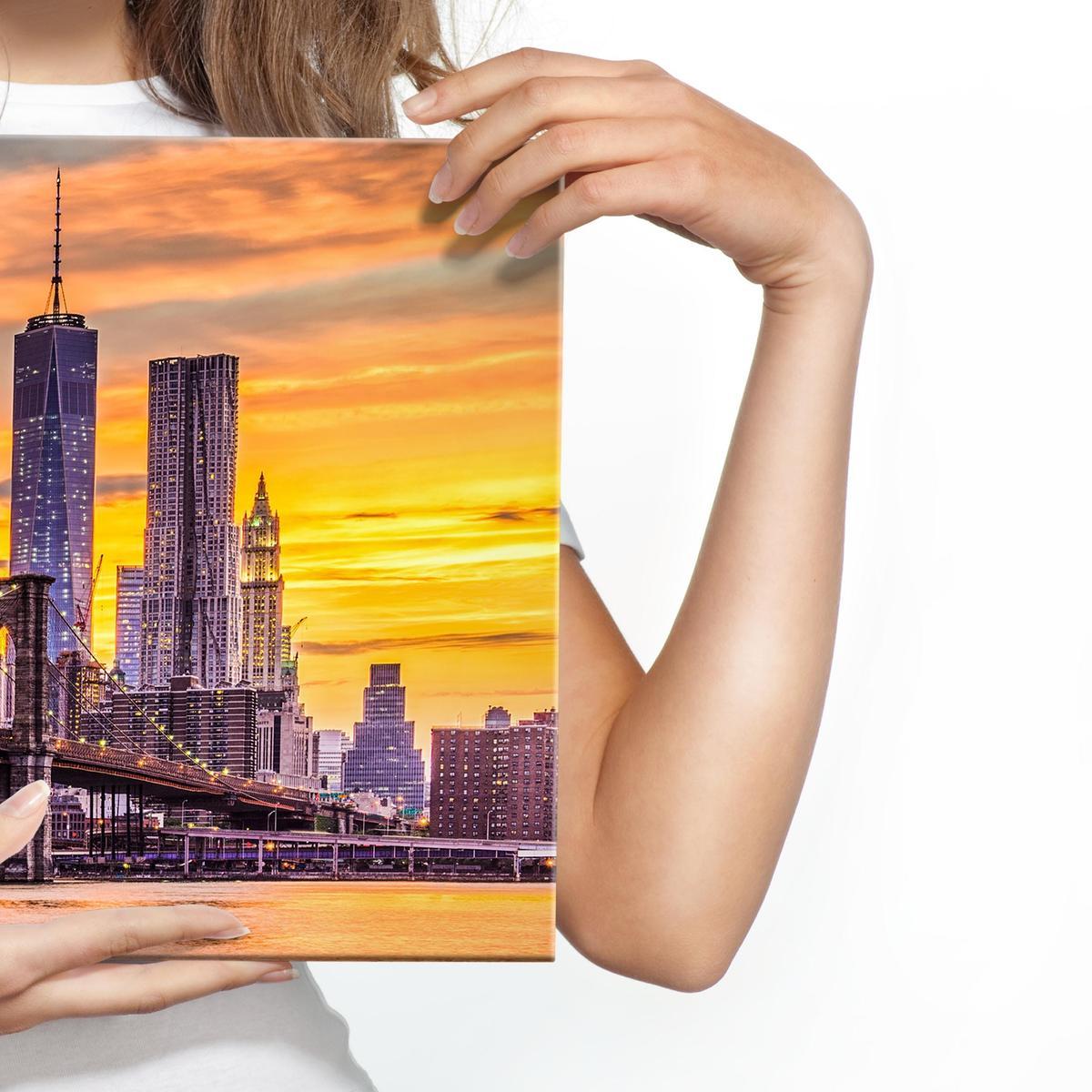 Obraz Canvas Do Biura PANORAMA Nowy York Miasto Most Zachód 145x45cm 2 Full Screen