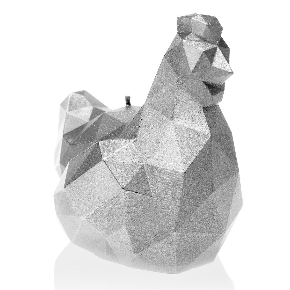 Świeca Chicken Low-Poly Silver Small 0 Full Screen