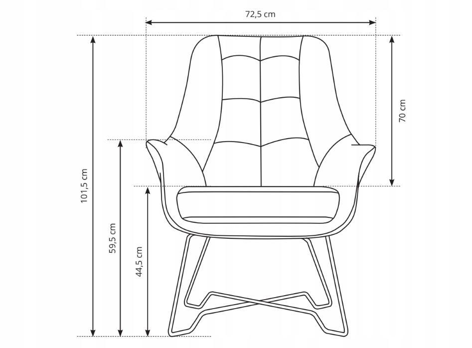 Fotel EZO 83x101x73 cm na metalowych czarnych nogach do salonu jasnoszary 5 Full Screen