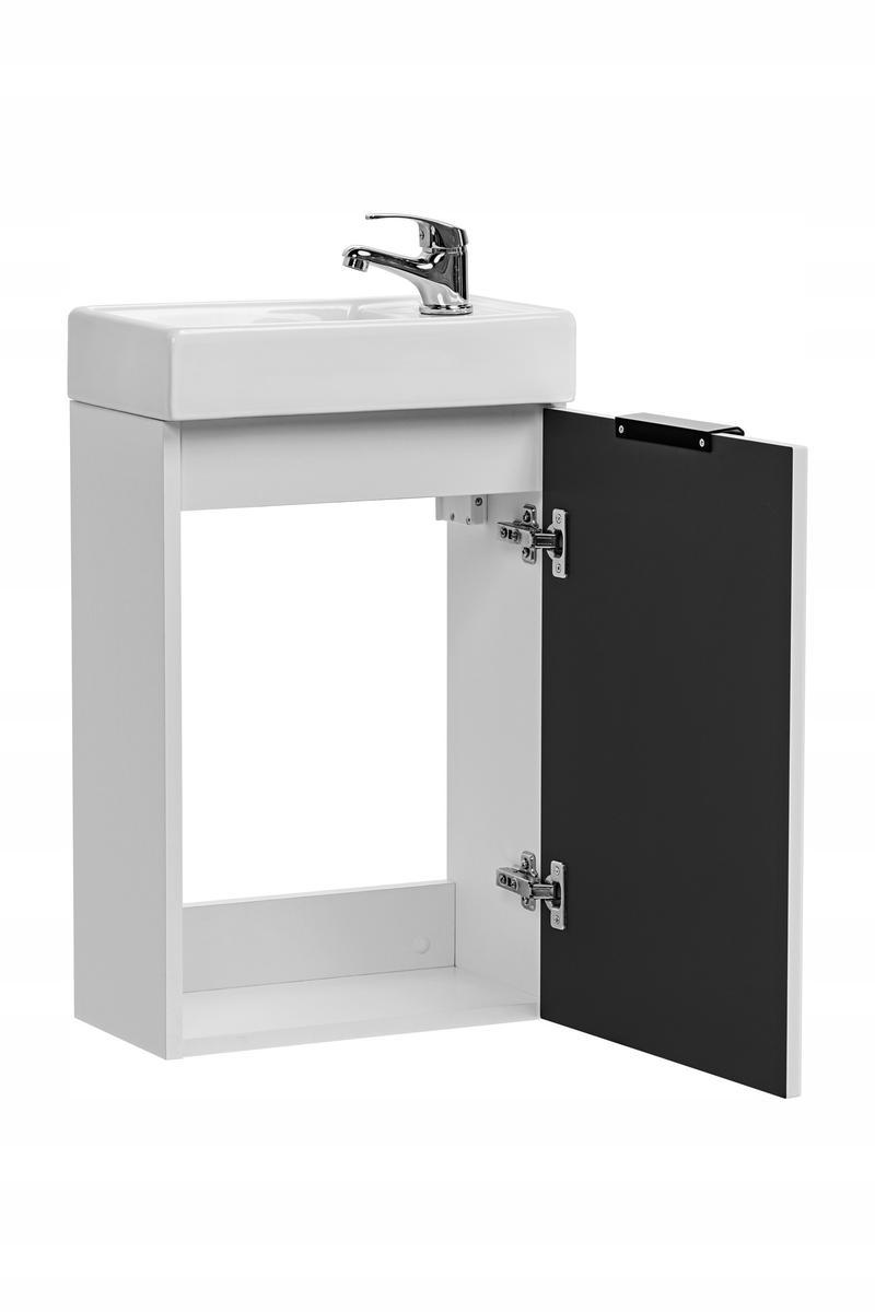 Szafka z umywalką 40 cm białą ryflowane drzwi do łazienki  6 Full Screen