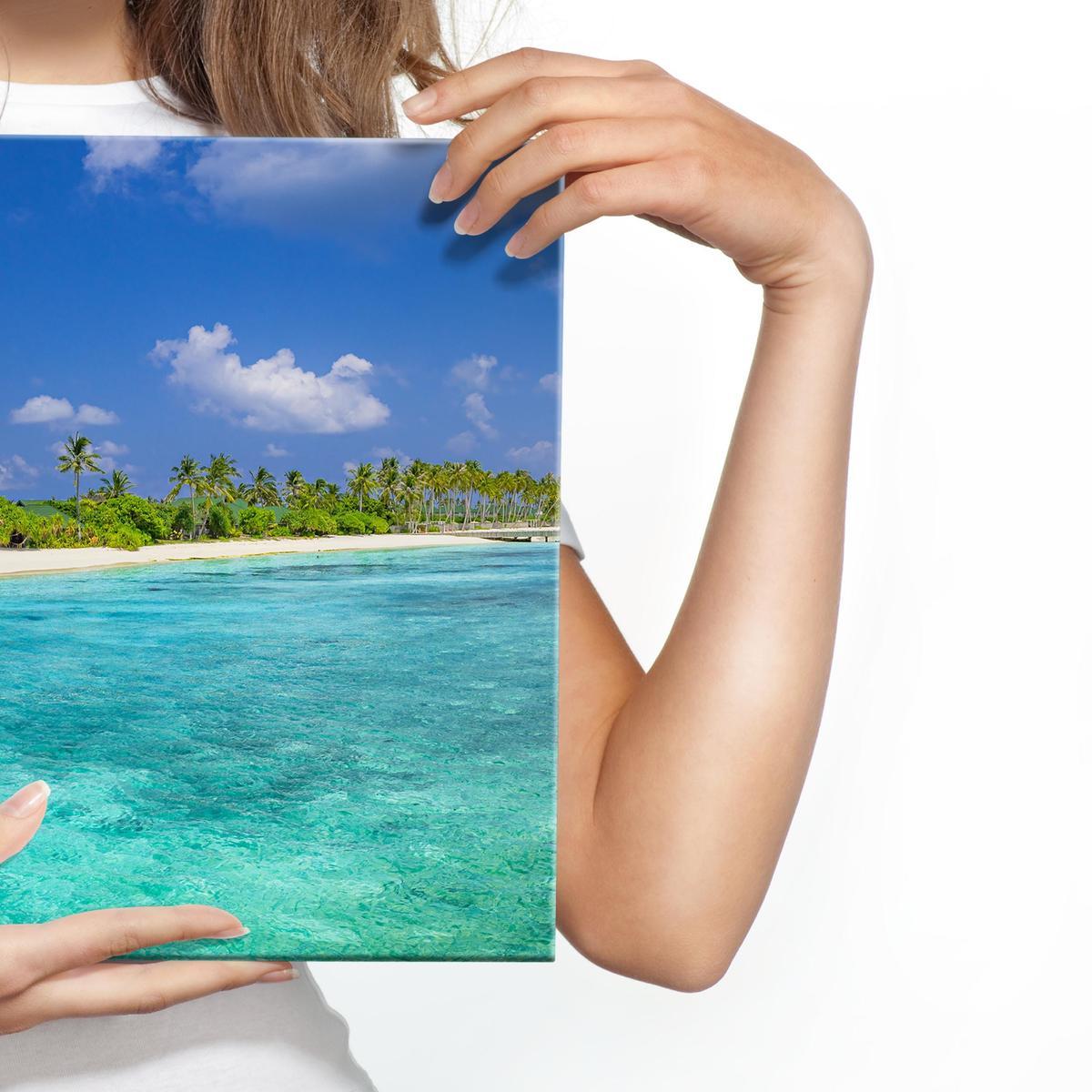 Obraz Canvas Do Sypialni TROPIKALNA Wyspa Pomost Natura Palmy 145x45cm 2 Full Screen