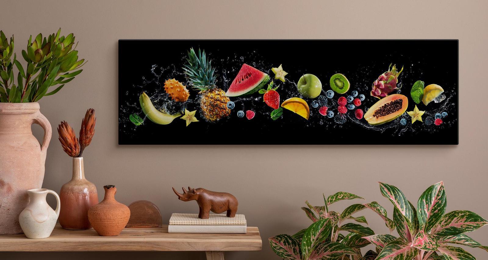 Obraz Canvas Do Jadalni OWOCE Jedzenie Abstrakcja Efekt 3D 145x45cm 3 Full Screen