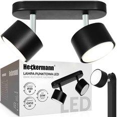 Lampa sufitowa punktowa LED Heckermann 8795314A Czarna 2x głowica