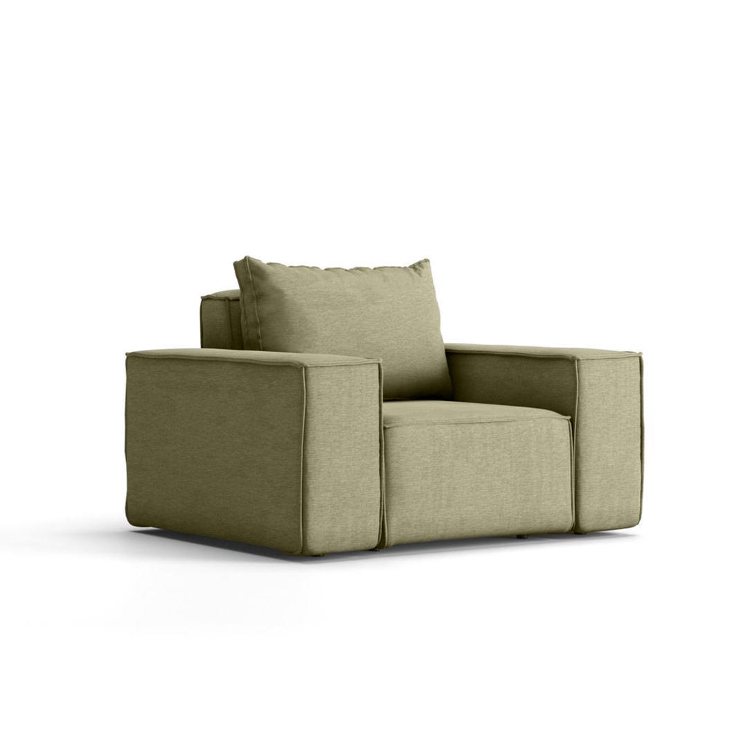 Sofa jednoosobowa SONNE 115x73x88 cm wodoodporna UV do ogrodu + poduszka oliwkowa 0 Full Screen