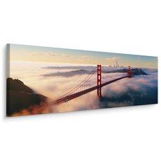 Obraz Do Salonu MOST Golden Gate We Mgle Pejzaż San Francisco 145x45cm