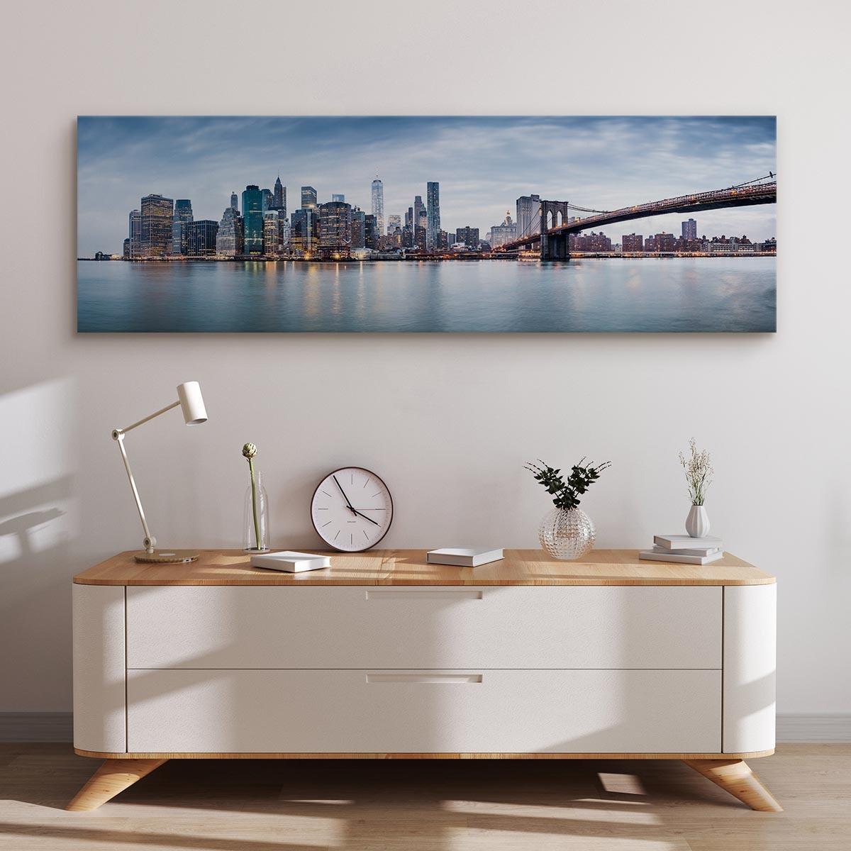 Obraz Do Jadalni PANORAMA Nowego Yorku Miasto Ocean Most 145x45cm 7 Full Screen