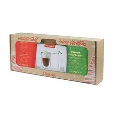 Zestaw kaw blend 2x250g brazylia 50/50 + 2 szkl. Malachit świąteczna rzemieślnicza