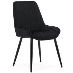 Krzesło LUCA czarne tapicerowane welurem czarne nóżki do jadalni lub salonu